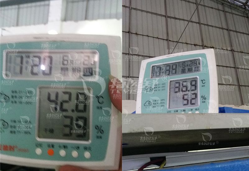施工前后室内温度对比图 施工前后室内温度对比图